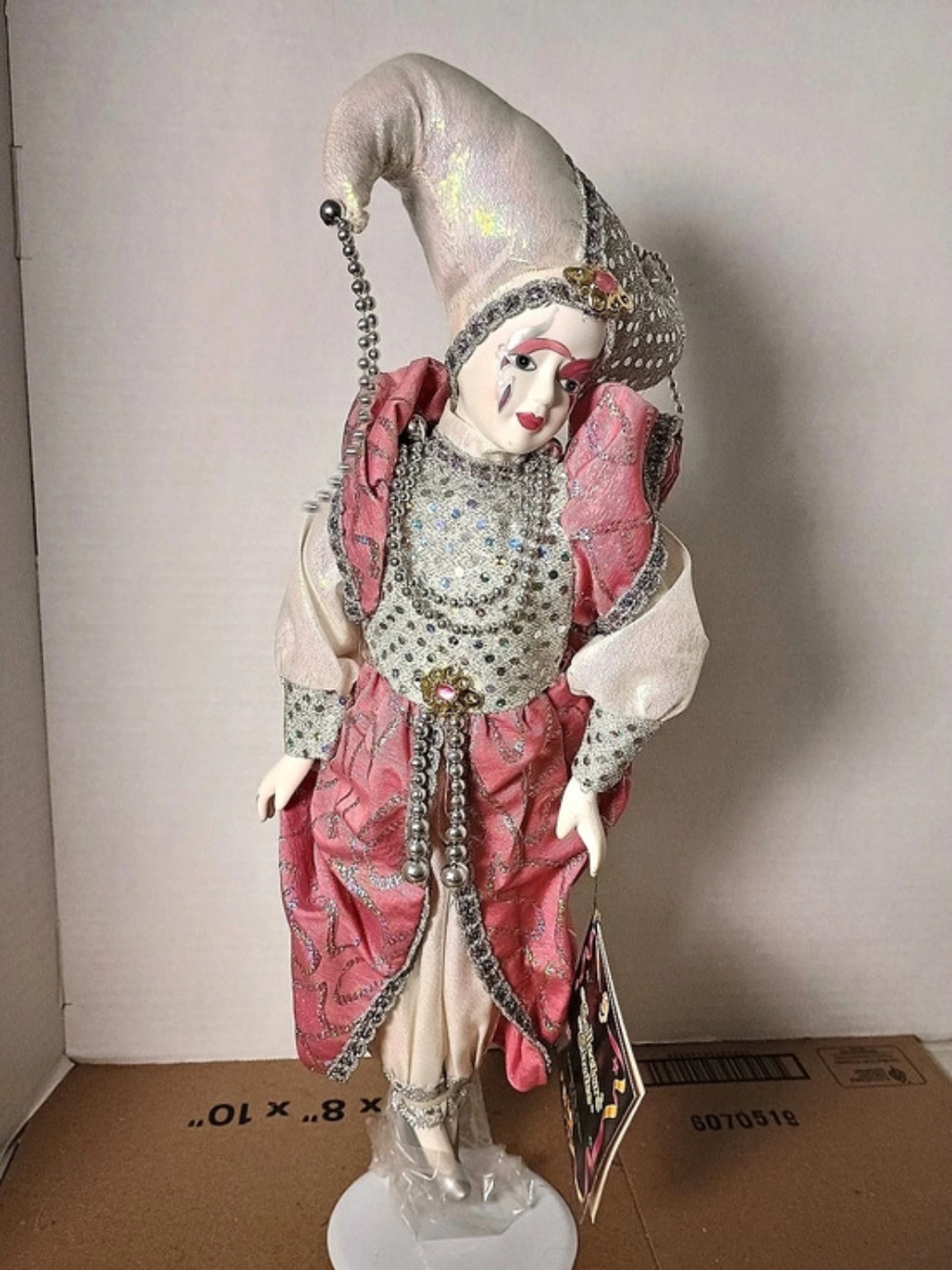 Collectors Choice Genie Fine Bisque Porcelain Pink & Silver NWT Porcelain
